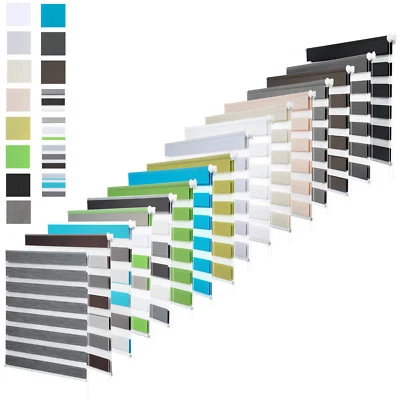 WOLTU Doppelrollo Klemmfix ohne Bohren Fensterrollo Zebrarollo Seitenzugrollo - Bild 1 von 4