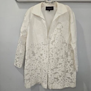 Lafayette 148 New York Sakko Floral Ivory Spitze Blazer Netzbesatz Gr. 0 2 - Bild 1 von 10