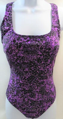 Swimsuit Speedo One-Piece Women's Size 8 Purple & Black - Image 1 of 4