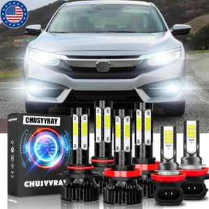 Para For Honda Civic 2016 2017 2018 2019 2020 faro LED alto/bajo +luz antiniebla - Foto 1 di 12