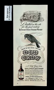 1945 Old Crow Kentucky Bourbon Whiskey Black Bird Vintage Print Ad 34439 - Picture 1 of 1