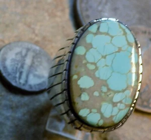 New Mens Ring Sterling Silver #8 Nevada Turquoise Navajo Trevor Jack Size 12 1/2 - Picture 1 of 8