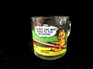 Taza de café Garfield 1978 Anchor Hocking McDonald's - ""No soy uno que se levanta... - Imagen 1 de 10