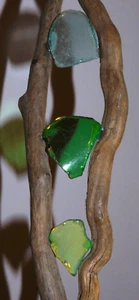 😎 UNIKAT HOLZ Glas DEKO Objekt HANDARBEIT by: Pfiffi-Kuss Schwemmholz Flussglas - Bild 1 von 5