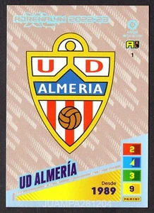 ESCUDO #1 UD ALMERIA 2022-23 CROMO PANINI ADRENALYN XL LA LIGA 22/23 - Imagen 1 de 2