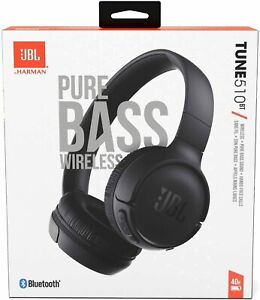 JBL TUNE 510BT Wireless Bluetooth On-Ear Headphones with Pure Bass Sound (Black)
