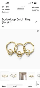 West Elm Double Ring Curtain Rings - NEW - Picture 1 of 3