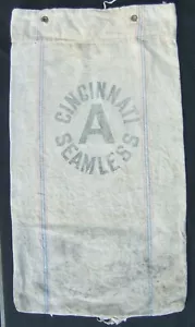 Vntg Cincinnati "A" Seamless Extra Heavy Cotton Woven Cloth Flour Sack - Picture 1 of 8