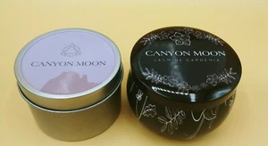 2 Canyon Moon Travel Tin Candles Midnight Jasmine Gardenia & Studio Soy Wax Lids - Picture 1 of 3