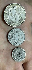 Bulgaria Lot Of 20-50-100 Leva 1930-34 Old Silver Coins (34gr)