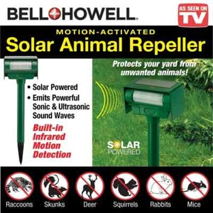 Bell & Howell Solar 70' Motion-Activated Animal Pest Ultra-Sonic Repeller Stake - Picture 1 of 1