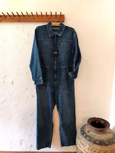 NEW ABLE Women's The Wendy Blue Denim Coveralls Jumpsuit Size Large - Picture 1 of 6