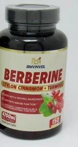 BMVINVOL Berberine Ceylon Cinnamon + Turmeric 150 Ct Ea Exp 10/26 - Picture 1 of 3