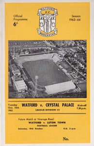 Football Programme>WATFORD v CRYSTAL PALACE Oct 1963 - Picture 1 of 1