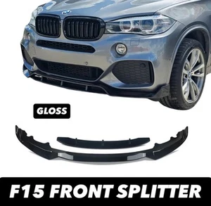 BMW X5 F15 M PERFORMANCE FRONT SPLITTER SPOILER LIP KIT GLOSS BLK 2013-2018 - Picture 1 of 9