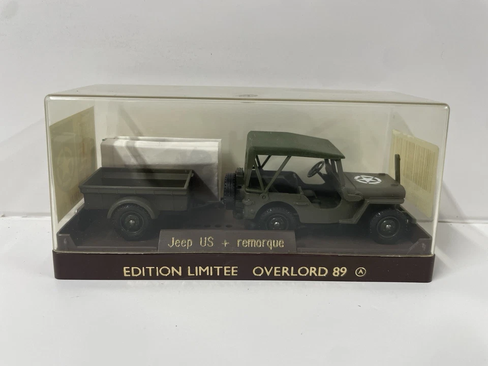 Solido US Jeep & Trailer France M.V.C.G. 1:43 Scale Overlord 89 - Image 1 of 4