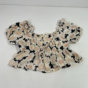 Daisy Flower Puff Sleeve Cropped Shirt Jolie & Joy Youth Large Adult Small - Picture 1 of 15
