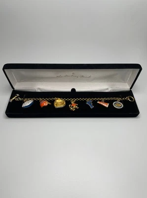 Pulsera Danbury Mint Florida University Gators oro 24K cristal austriaco con dije Foto 1 de 4