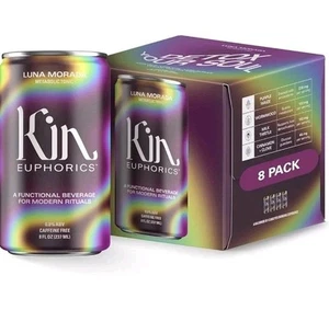 Kin Euphorics Luna Morada Non-Alcoholic Functional 8 Fl Oz Pack of 8 01/02/26 - Picture 1 of 9