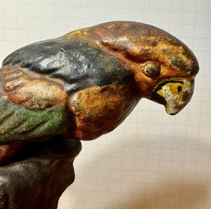 Grande antico fermaporta pappagallo primi americani in ghisa con vernice originale #39 - Foto 1 di 5