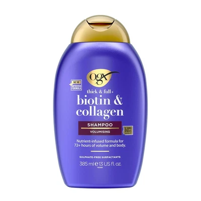 BESUCHE DEN OGX-STORE OGX Biotin Und Collagen Shampoo 385 Ml,Reichhaltiges Haarshampoo Für 72H+ Volume
