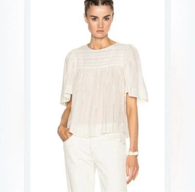 Isabel Marant Etoile Sara Lurex Cotton Top In Off White Size 34 (XS) - Image 1 of 4