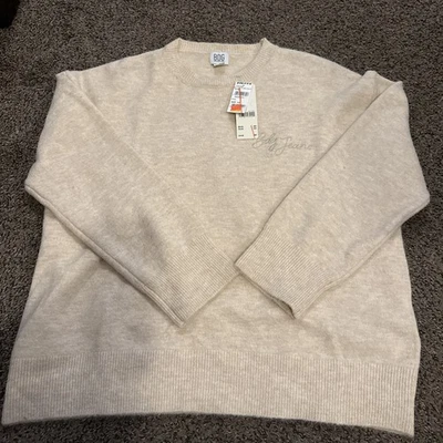 New BDG Women’s sweater  Urban Outfitters BDG Jeans  Ivory oversized XS nwt - Image 1 of 3