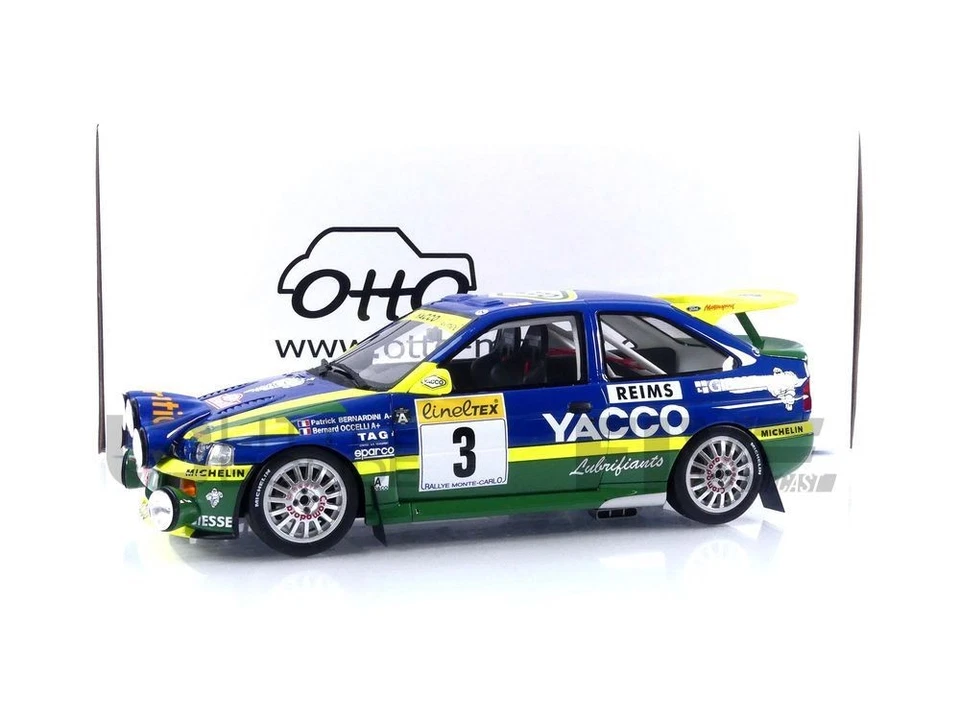 OTTO MOBILE 1/18 - FORD ESCORT RS COSWORTH - RALLYE MONTE CARLO 1996 OT1028 - Immagine 1 di 1