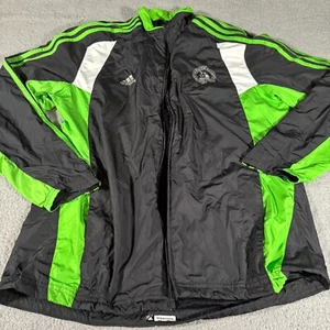 Adidas Long Sleeve Jacket Supernova Black Green Men's Large Mens Color Block Zip - Picture 1 of 24