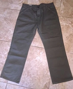 DICKIES COTTON TWILL MENS 5 POCKET JEANS RELAXED FIT 38-32 GREEN - Picture 1 of 1