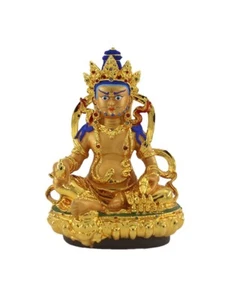 Glazed God of Wealth Painted Tibetan Bodhisattva Offering Buddha Sculpture - Picture 1 of 8