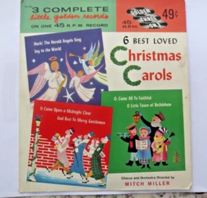Three 3 On 1 One Golden Record 6 Carols Midnight Clear Joy World Bethlehem 45 - Picture 1 of 4