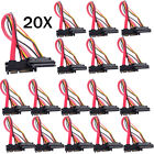20Pcs 15+7 Pin SATA HDD Extension Cable Data+Power Male to Female, 19" / 50cm US