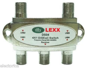 2X DiSEqC 4X1 SATELLITEN MULTI-SCHALTER SCHÜSSEL FTA RECEIVER LNB KLINGEL FREE AIR DIRECTV - Bild 1 von 2