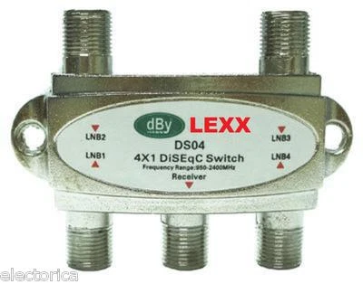 2X DiSEqC 4X1 SATELLITE MULTI-SWITCH DISH FTA RECEIVER LNB BELL FREE AIR DIRECTV - Image 1 of 2