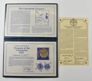 1641 Spain 8 Reales Silver Cob Concepcion Shipwreck W/ CoA *9132 - Picture 1 of 3
