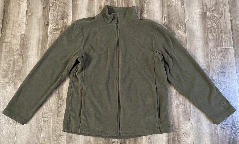 男式初学者全拉链羊毛夹克橄榄绿色中号 — 第 1/4 张图片