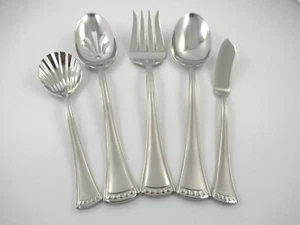 5 Pc Serving Set BUTLER'S PANTRY FROSTED Lenox 18/8 Stainless Steel Flatware - Picture 1 of 6