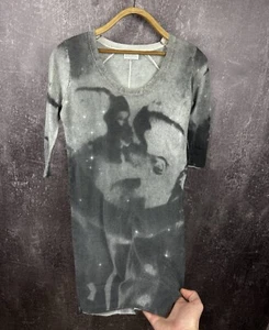 RARE Y2K diesel avant garde abstract printed midi dress Size S Avant Garde Gray - Picture 1 of 9