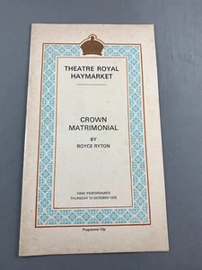 Vintage 70s UK Theater Ephemera Crown Matrimonial Program Wendy Hiller 1972 (L) - Picture 1 of 3