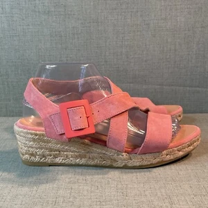 Eric Michael Wedge EUR Talla 39 EE. UU. 7,5-8 Rosa Claro Tirantes Pequeño Tacón de Cuña - Imagen 1 de 8