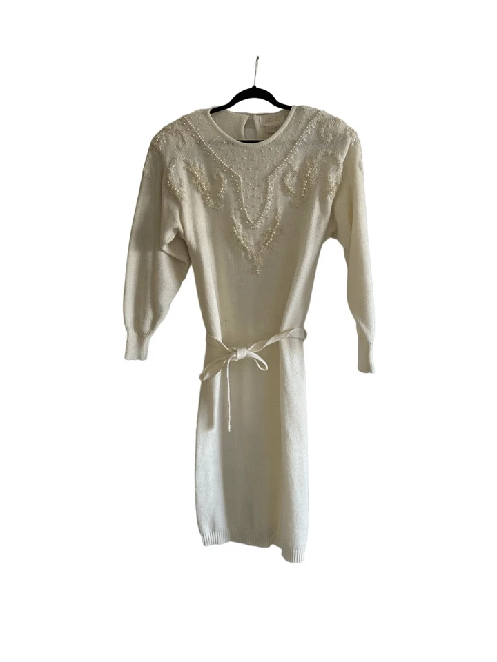 Vestido suéter Belldini para mujer acrílico con cuentas - blanco pequeño Foto 1 de 4