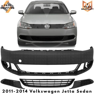 Front Bumper Cover Fascia Paintable Kit For 2011-2014 Volkswagen Jetta - Изображение 1 из 4