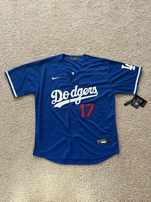 sNWT Shohei Ohtani Dodgers Men's Large Blue Away Jersey Stitched #17 - Image 1 of 2