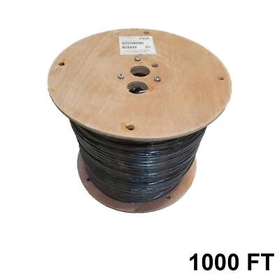 1000 FT PPC CATV RG6 Cable Satellite Black Coaxial 3GHz P6ET77VMRF Perfect Flex - Image 1 of 4