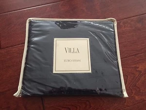 Noble Excellence Villa EURO SHAM 100% Belgian Linen QUILTED Navy LUXURY NWT - Bild 1 von 4