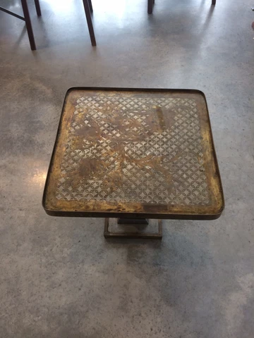 Rare Mid Century Philip & Kelvin LaVerne Acid Etched Coffee Table Chinese Design Cover