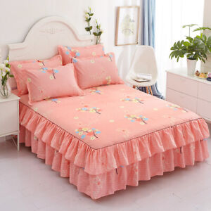 Household floral bed skirt/pillowcase double bed single dust elegant bedspread