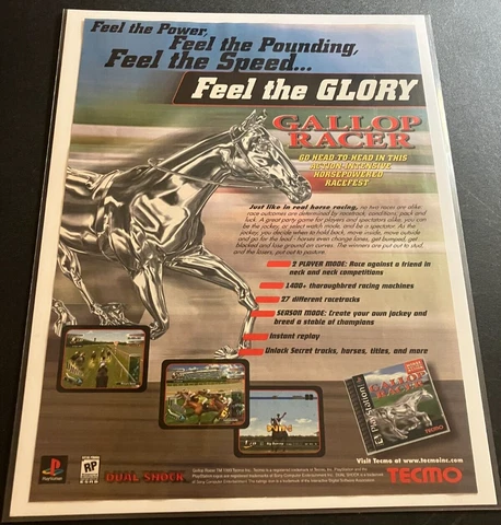 Gallop Racer Horse Racing - Vintage Gaming Print Ad / Poster / Wall Art - CLEAN Cover