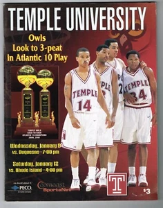 Temple Owls Men's Basketball Game Program 2000-01 John Chaney head coach - Picture 1 of 3